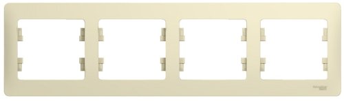 Рамка горизонтальная Systeme Electric Glossa 4-м. бежевый картинка